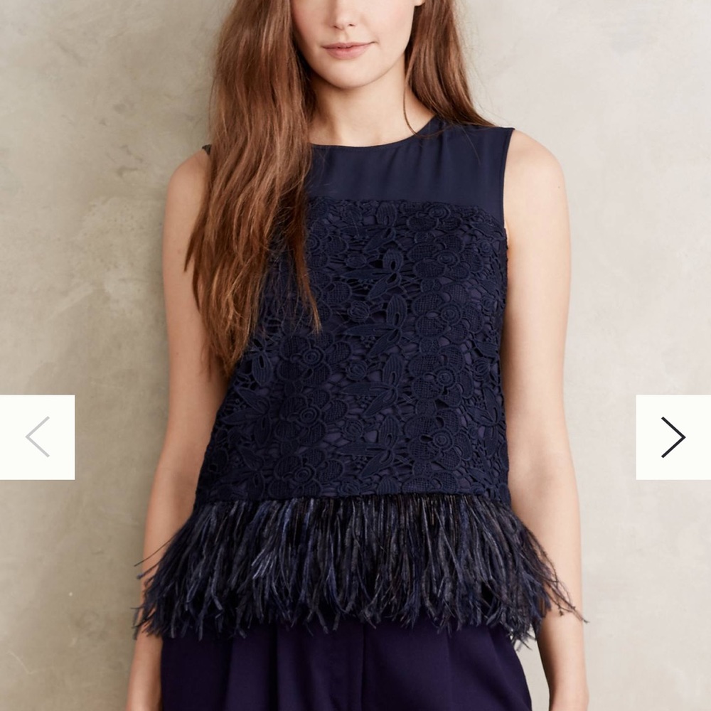 Anthropologie Greylin feathered fringe top